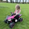 HOMCOM 12V Electric Quad Bike for Kids Ride On Car Toy, with Forward Reverse Functions, LED Headlights, Music, for Ages 3-5 Years - Pink