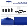Outsunny 3 x 3(M) Pop Up Gazebo, UPF 50+ Foldable Canopy Tent with Wheeled Carrybag, 4 Leg Weight Bags, Height Adjustable Marquee Shelter 1 person easy setup for Outdoor Garden Patio Party, Blue