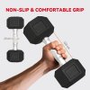 SPORTNOW Hex Dumbbell Set with Weights Storage Rack, Rubber Coated Dumbbells, Non-Slip Chrome Handles, Space-Saving for Home Gym Weight Lifting Strength Training, 2 x 2kg, 2 x 5kg, 2 x 8kg