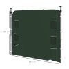 Outsunny Gazebo Side Panel, Canopy Sidewall Panel with 4 Mesh Bags and 2 Storage Pockets for 3 x 3 m Straight Leg Pop Up Gazebos, 1 Pack Sidewall Only, Green
