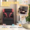 AIYAPLAY Kids Recliner, 2 in 1 Toddler Gaming Recliner with Backrest, Armrest, Footrest, PU Leather Lounge Armchair for Playroom, Bedroom, Kids Room, Black