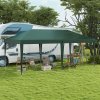 Outsunny Pop Up Gazebo 3 x 6m, Foldable Canopy Tent, Height Adjustable Wedding Awning Canopy w/ Carrying Bag, Green