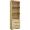 HOMCOM 180cm Tall Bookcase with Storage, Free Standing Bookshelf with 3 Shelves and 3 Drawers, Display Cabinet for Living Room, Home Office, Bedroom