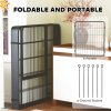 PawHut Dog Pen, 6 Panel Puppy Pen, Steel Dog Playpen, for Medium Breeds, 80cm Tall, Black