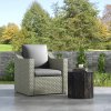 Outsunny 2 Pieces Outdoor Seat Cushions with Backrest, Fabric and PE Rattan Cover, Water Repellent Seat Pads for Chair, Swing, Sofa, Grey