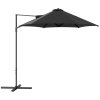 Outsunny 2.5M Garden Cantilever Parasol, Offset Roma Patio Umbrella Hanging Sun Shade Canopy Shelter with 360 Rotation and Cross Base, Black