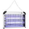 Outsunny Electric Fly Zapper, 20W Electric Fly Killer, Wall Hanging Bug Zapper Indoor & Outdoor Attracting Insect Mosquito Killer, Silver Tone
