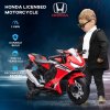 HOMCOM Honda Licensed 6V Kids Electric Motorbike Ride On Motorcycle Vehicle w/ Headlights, Music, Training Wheels, for Ages 3-5 Years Red