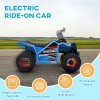 HOMCOM 6V Electric Quad Bike Kids Ride On All Terrain Vehicle with Forward Backward Function, for Ages 18-36 Months - Blue