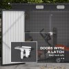 Outsunny 8 x 4FT Garden Shed, Galvanised Metal Shed, Easy to Assemble, Outdoor Tool Storage Shed with Pent Roof, Lockable Door and 2 Vents, Grey