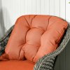 Outsunny 4 Pieces Outdoor PE Rattan Garden Furniture with Cushions, Patio Special Hand Weave Wicker Conservatory Sofa Set with Glass Top Coffee Table, Orange