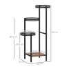 Outsunny 4 Tiered Plant Stand, Tall Metal Plant Shelf, Corner Plant Holder Display Rack for Living Room, Balcony, Garden, Patio
