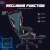 HOMCOM Gaming Chair for Adults with Cat Ears, Reclining Computer Chair with Footrest, Faux Leather Game Chair with Lumbar Support and Headrest, Height Adjustable Swivel PC Chair, Black