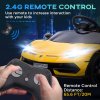 HOMCOM Lamborghini Aventador Licensed Kids' Electric Ride-on with Remote Control, 12V Powered Electric Car for Kids with Butterfly Doors, Auxiliary wheels, Music, Horn, Suspension - Yellow