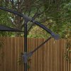 Outsunny 3x2m Cantilever Parasol with Cross Base, Banana Parasol with Crank Handle and 6 Ribs, Rectangular Hanging Patio Umbrella for Outdoor Pool, Garden, Balcony, Black