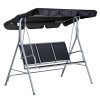 Outsunny 3 Seater Swing Chair, Garden Swing Bench with Adjustable Tilting Canopy, Breathable Mesh Seat and Heavy Duty Metal Frame for Patio, Yard, Black