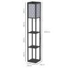 HOMCOM Modern Shelf Floor Lamp Light with Three Open Shelves Large Storage Display, for Living Room, 160cm, Bulb not Included, Black