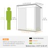 Outsunny 5x3ft Garden Shed, Steel Small Shed, Outdoor Lean-to Shed with Adjustable Shelf, Lock and Gloves for Patio, Garden, Dark Grey with Foundation Kit