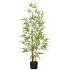 HOMCOM Decorative Artificial Plants Bamboo in Pot Fake Plants for Home Indoor Decor,120 cm