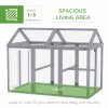 PawHut Large Chicken Run, Wooden Chicken Coop, Pet Playpen w/ Combinable Design - Grey