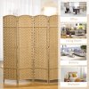 HOMCOM 6 Panel Folding Room Divider, Freestanding Privacy Screen for Living Room, Bedroom and Office, 240 x 170cm, Natural