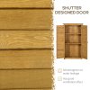 Outsunny Small Shed, Wooden Garden Storage Shed, 3 Shelves Outdoor Tool Shed Cabinet with Asphalt Roof and Shutter Doors, 87cm x 47cm x 160cm, Natural Wood Finish