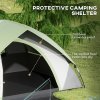 Outsunny Camping Tent, 2 Man Dome Tent, 3000mm Waterproof, with Sewn-in Groundsheet, Carry Bag and Top Hook, for Fishing Hiking Festival, Grey and Green