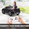 AIYAPLAY Mercedes-Benz GLC Coupe Licensed Kids Ride on Car, 12V Battery Powered Kids Electric Car with Remote Control, Soft Start, LED Light, Music, MP3, 3 Speed, for 3-6 Years, Black