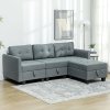 HOMCOM Convertible Modular Sectional Sofa with Storage, Tufted 3 Seater Sofa Set, L Shaped Couch with Ottoman, Wood Frame for Living Room