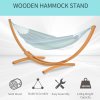 Outsunny 3(m) Wooden Hammock Stand, 1 Person Hammock Frame with Chain and Safety Buckles, Pine Wood Arc Stand for Garden, Patio, Outdoor and Indoor, Natural
