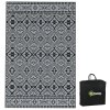 Outsunny Reversible Outdoor Rug with Carry Bag, Waterproof Plastic Straw Mat for Garden, Deck, RV, Picnic, Beach, Camping, 182 x 274cm, Black and Grey