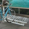 HOMCOM Bike Stand Parking Rack Floor or Wall Mount Bicycle Cycle Storage Locking Stand (5 Racks, Silver)