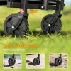 Outsunny 62L Festival Trolley on Wheels, Garden Folding Trolley Cart, 120kg Heavy Duty Collapsible Folding Wagon with Adjustable Handle and Carrying Bag for Beach, Camping, Festival, Grey