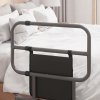HOMCOM Large Safety Bed Rail for Elderly Adults, Heavy Duty Folding Bed Assist Rail with Storage Pocket for Disabled, Pregnant, Black