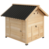 PawHut Wooden Duck House, Raised Poultry Coop with Double Doors, Openable Roof, Ventilation Holes, Removable Base, Natural Wood Finish