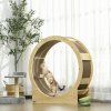 PawHut Cat Wheel for Indoor Cats, Cat Treadmill with Brake, Scratching Pads, Cat Exercise Wheel for Health - Oak Tone