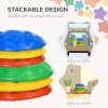 ZONEKIZ Stepping Stones Kids, 6PCs Balance River Stones with Non-Slip Mats, Indoor Outdoor Sensory Toys, Obstacle Course for Ages 3-8 Years, Stackable - Multicoloured
