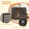 PawHut Dog Crate Furniture, Dog Cage Side End Table Indoor with Anti-Chew Resistant Mesh, Anti-Escape Door, for Medium Dogs, 80 x 55 x 72 cm, Walnut Brown