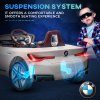 HOMCOM BMW i4 Licensed 12V Electric Car for Kids, Kids Electric Ride-on with Remote Control, Suspension Wheels, Music, Horn, Lights, MP3 Slot, Portable Battery, for Ages 3-6 Years - White