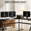HOMCOM L Shaped Gaming Desk, 155 x 130cm Corner Computer Desk with CPU Stand for Home Office, Study Workstation, Black