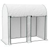 Outsunny Walk-In Greenhouse with Zipped Roll Up Doors, Small Tomato Greenhouse with Plastic Cover and Arched Top for Flowers, Vegetables and Herbs, 200 x 100 x 178cm, White