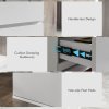 HOMCOM High Gloss Chest of Drawers, Modern 4 Drawer Dresser with Soft Closing Mechanism for Bedroom, White