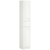 kleankin Tall Bathroom Cabinet with Adjustable Shelves, High Gloss Storage Cupboard, Freestanding Tallboy with Storage Drawer, White