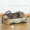 PawHut Cat Scratching Board, Cat Scratching Pad for Indoor Cats, Cat Scratcher with Catnip, 60 x 29.5 x 29cm - Brown