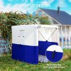 Outsunny Pop Up Gazebo with Sides, 2m x 2m Easy 1 Person Setup Party Tent with Carry Bag, Stakes, Ropes, Folding Multifunctional Instant Shelter, Dark Blue and White