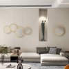 HOMCOM Metal Wall Art 65cm Modern Decorative Mirror Decor Hanging Home Wall Sculptures for Living Room Bedroom Dining Room, Gold