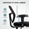 HOMCOM Drafting Chair with Adjustable Armrests, Ergonomic Mesh Office Chair with Lumbar Support, Adjustable Height and Footrest for Standing Desk, Black