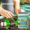 Outsunny 2-Tier Raised Garden Bed, Outdoor Galvanised Planter Box with Safety Edging and Gloves, Metal Raised Bed with Open Bottom for Vegetables, Flowers, Fruits and Herbs, Dark Green