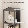 HOMCOM 5-Tier Bookshelf, Modern Tall Bookcase with Steel Frame, Freestanding Display Storage Unit for Living Room, Bedroom, Study, Home Office, Grey