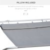 Outsunny Rocking Sun Lounger, Double Garden Lounger Sunbed with Headrest Pillows, Texteline Outdoor Rocking Chair Swing Hammock Daybed with Metal Frame for Patio, Terrace, 212 x 175 x 60 cm, Grey